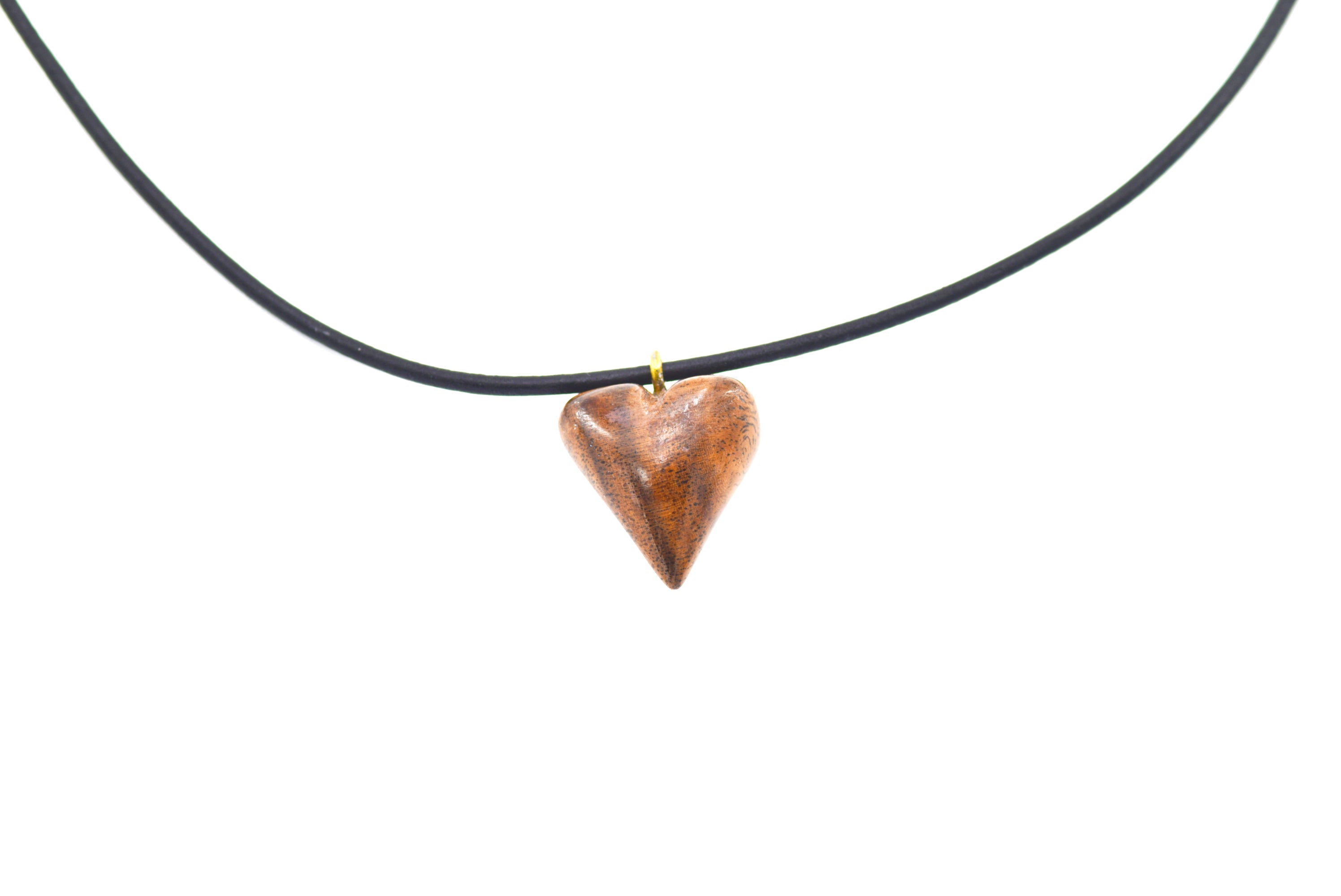Hand-Carved Walnut Wood Heart Pendant – Personalized with Initials or Handwriting