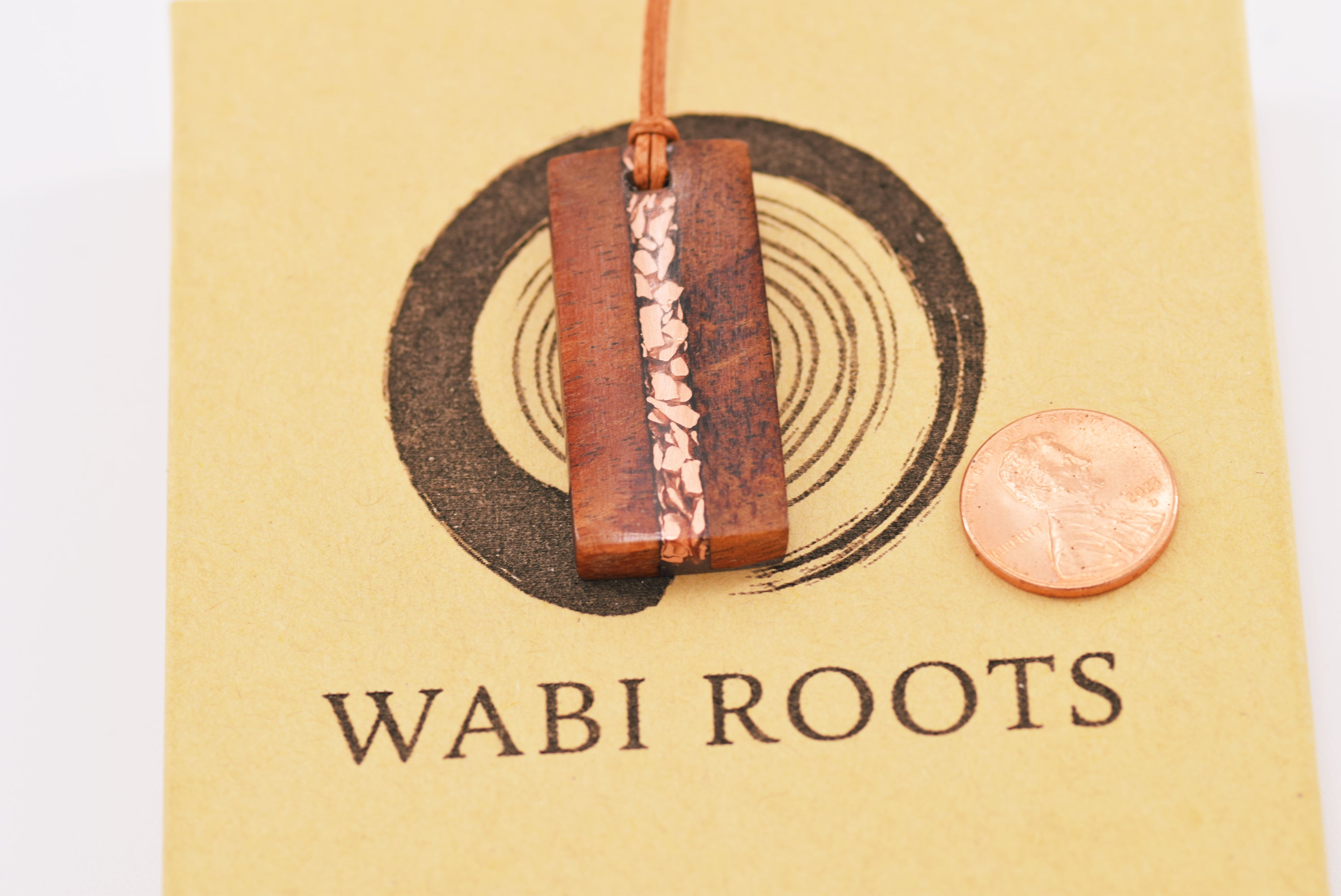 Koa & Copper Inlay Pendant Necklace