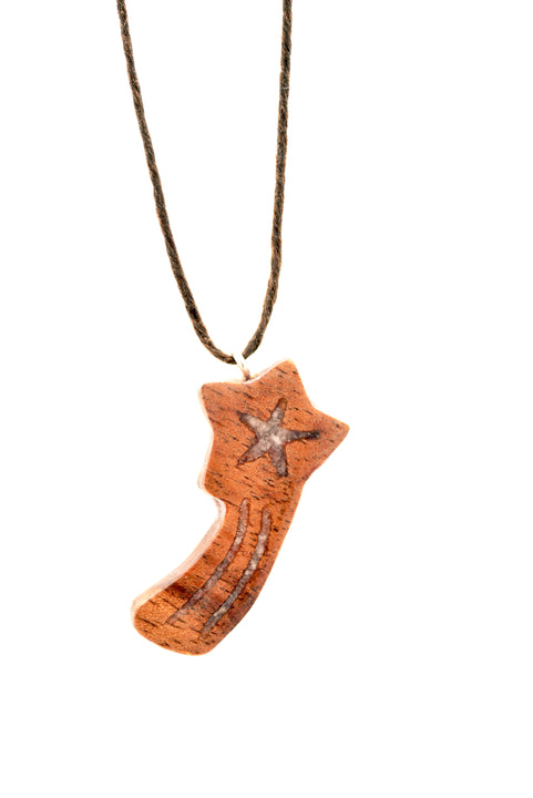 Shooting Star Pendant- Handcrafted Koa Wood Keepsake