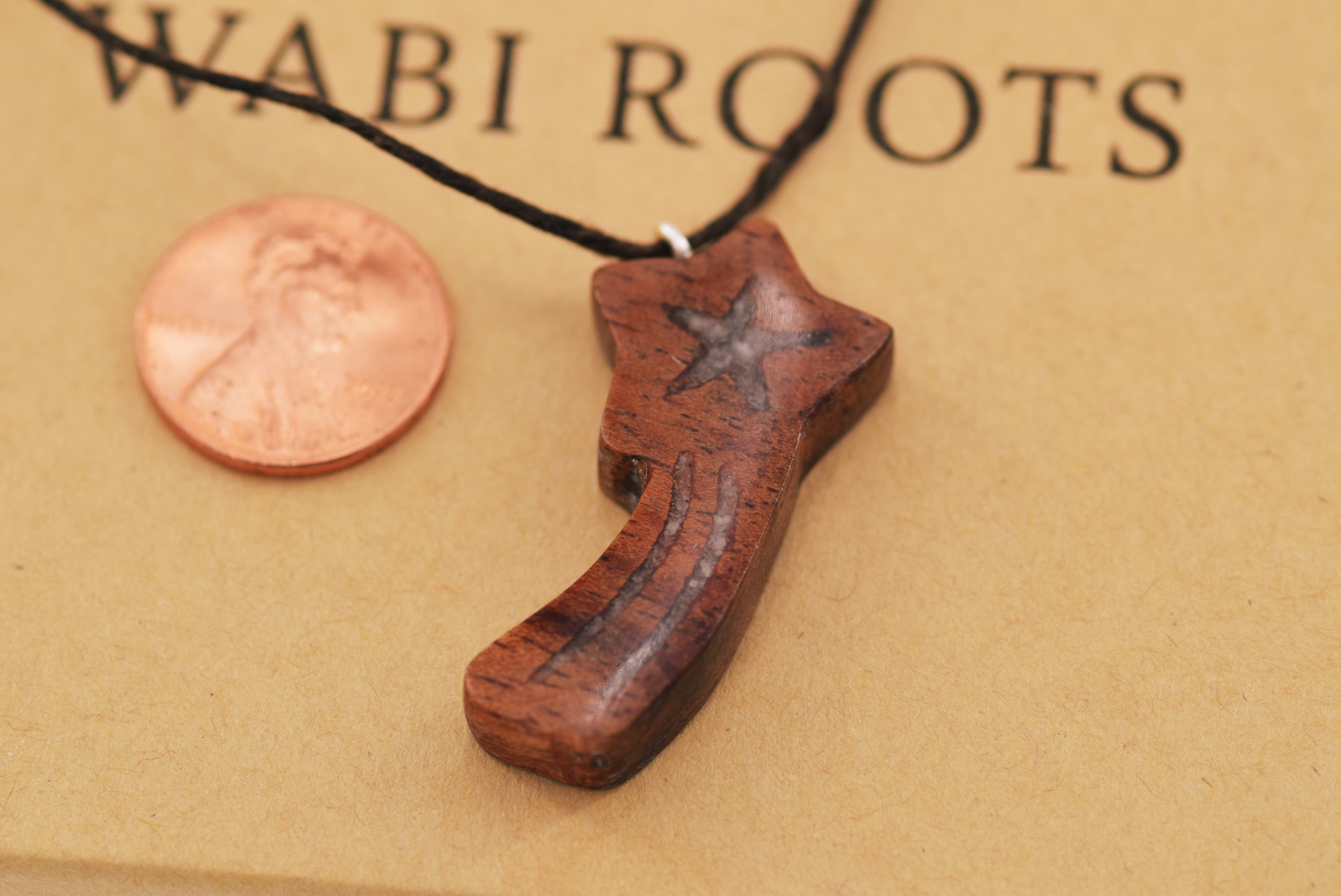 Shooting Star Pendant- Handcrafted Koa Wood Keepsake