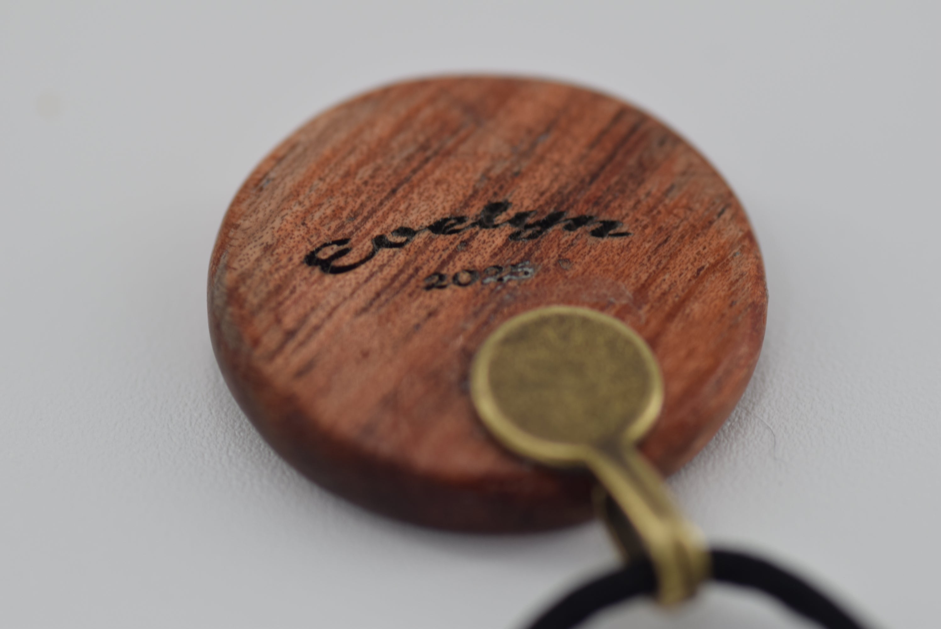 Personalized Koa Wood Graduation Pendant – Niho Mano Design with Citrine & Black Onyx