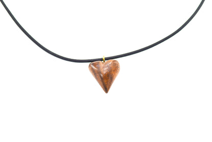 Hand-Carved Walnut Wood Heart Pendant – Personalized with Initials or Handwriting