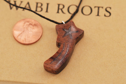 Shooting Star Pendant- Handcrafted Koa Wood Keepsake